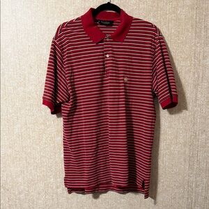 Brooks Brothers Red and White Striped Polo Shirt